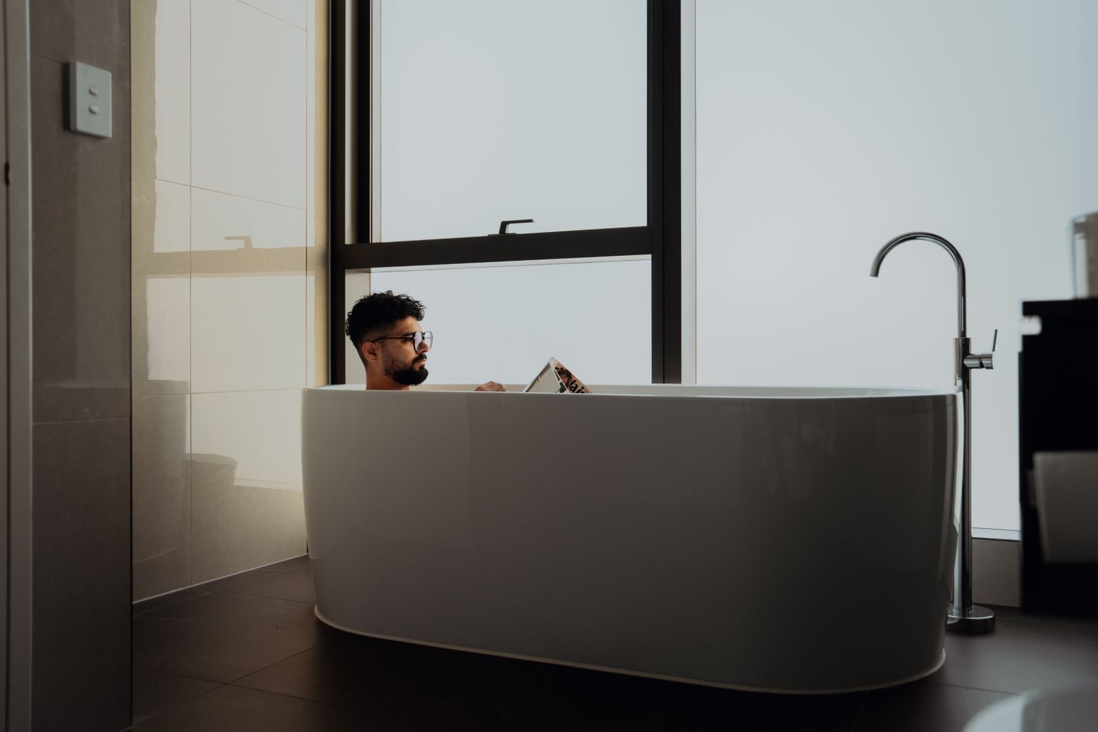 Soaking tub with a view